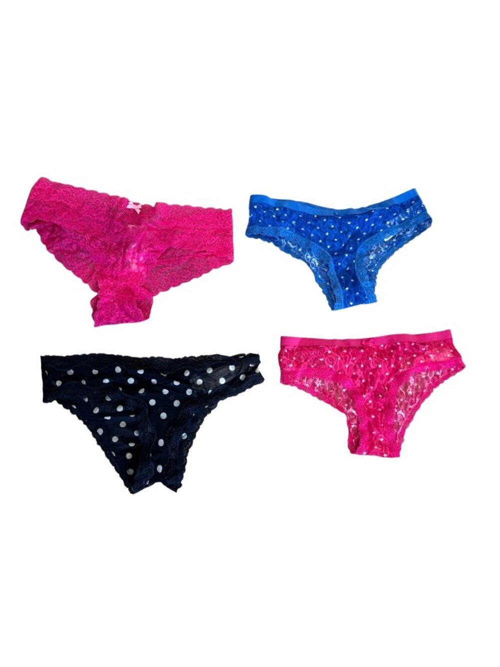 Gilly Hicks Lot of 4 Down Undies Cheeky Bikini Panties Sexy Lace Size Medium M